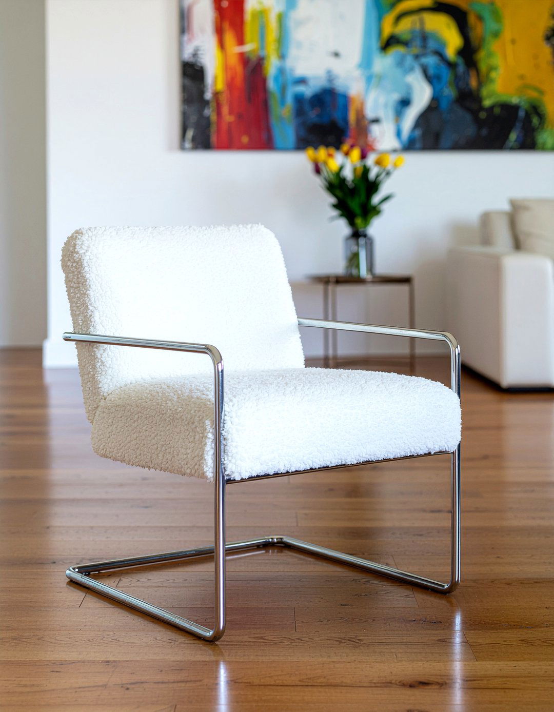 Chrome accent chair - 30 living room chrome furniture ideas