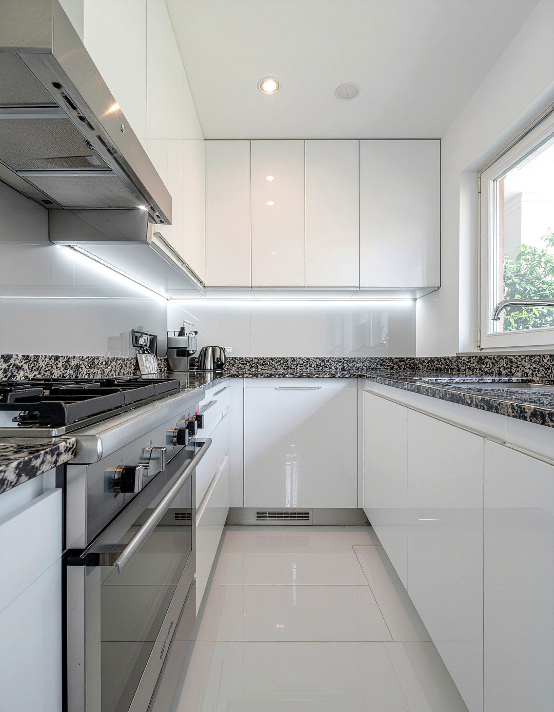 Chrome and high gloss kitchen - 30 mixed material kitchen ideas