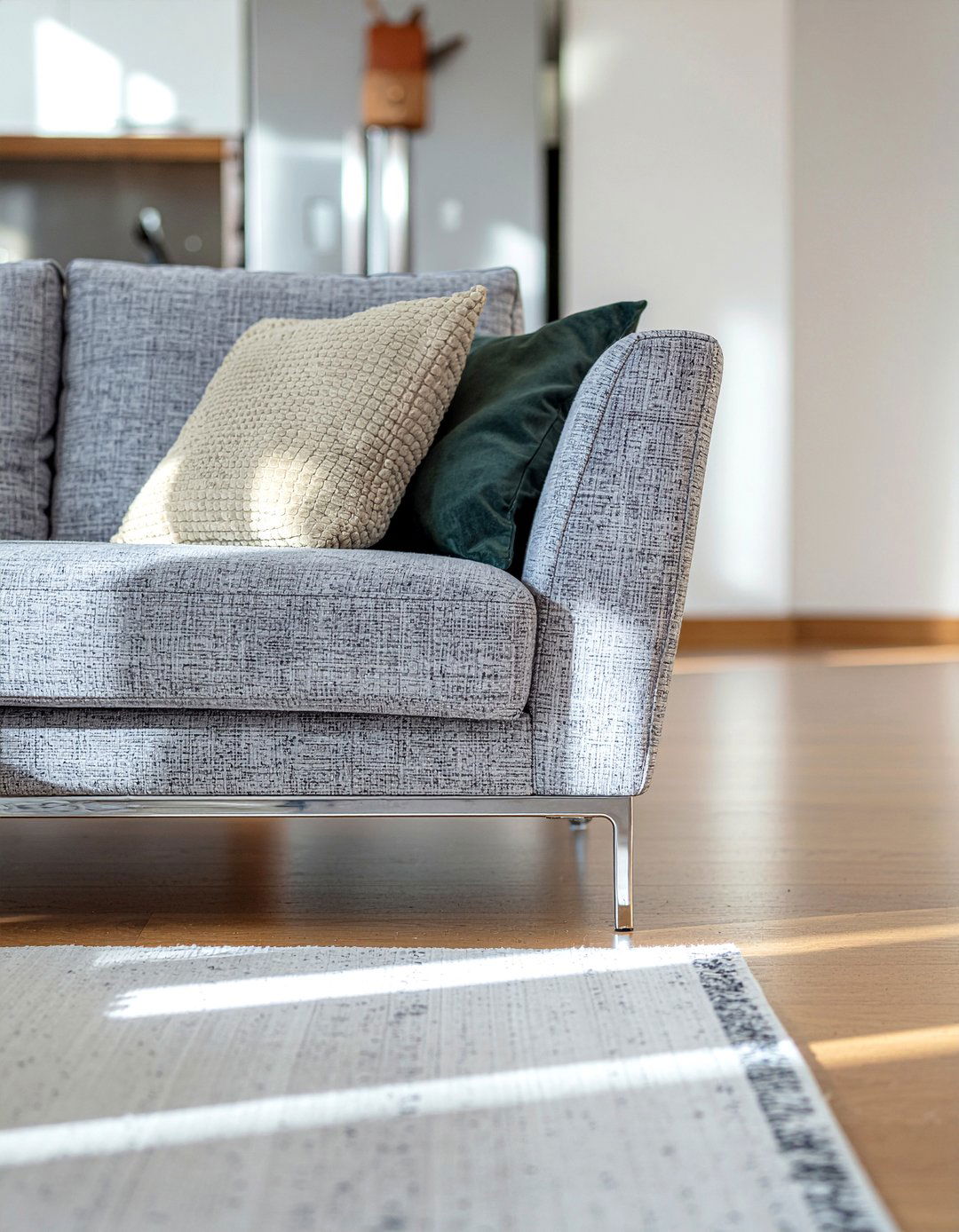 Chrome base sofa - 30 living room chrome furniture ideas