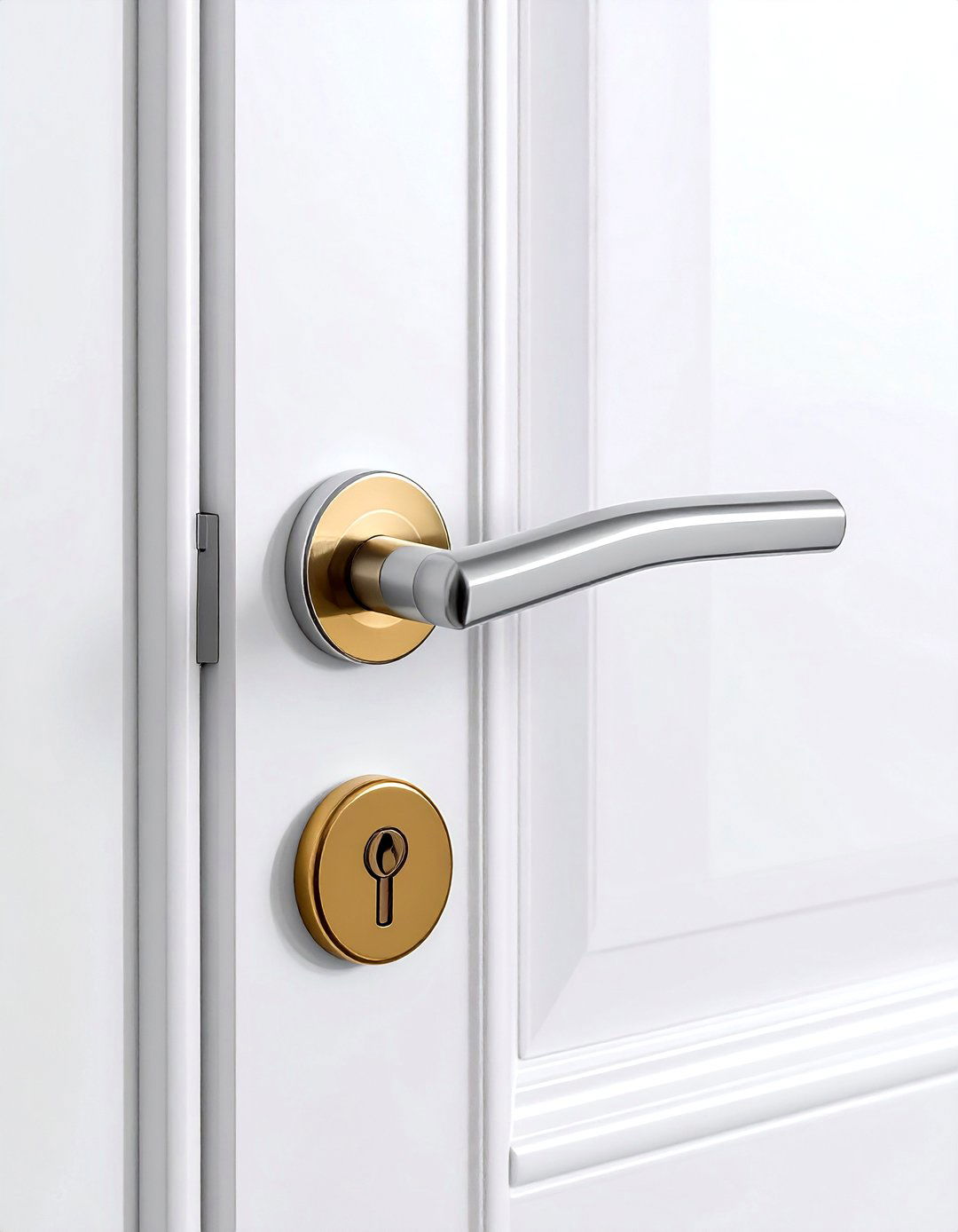 Chrome brass door handle - 30 mixed metal decor ideas