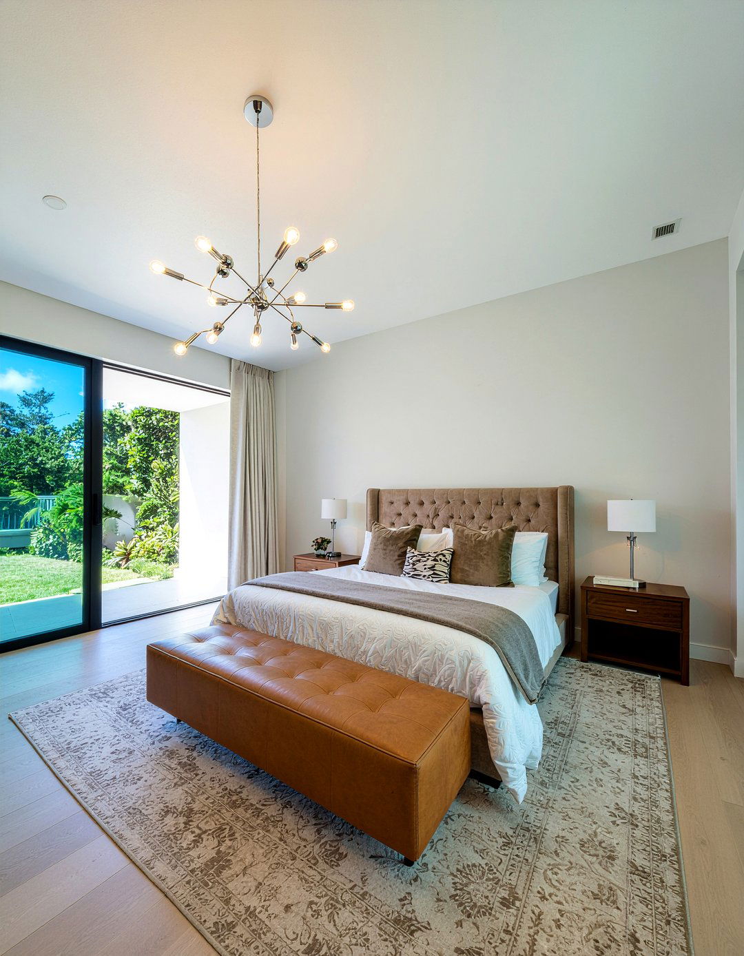 Chrome chandelier bedroom - 30 silver accent bedroom ideas