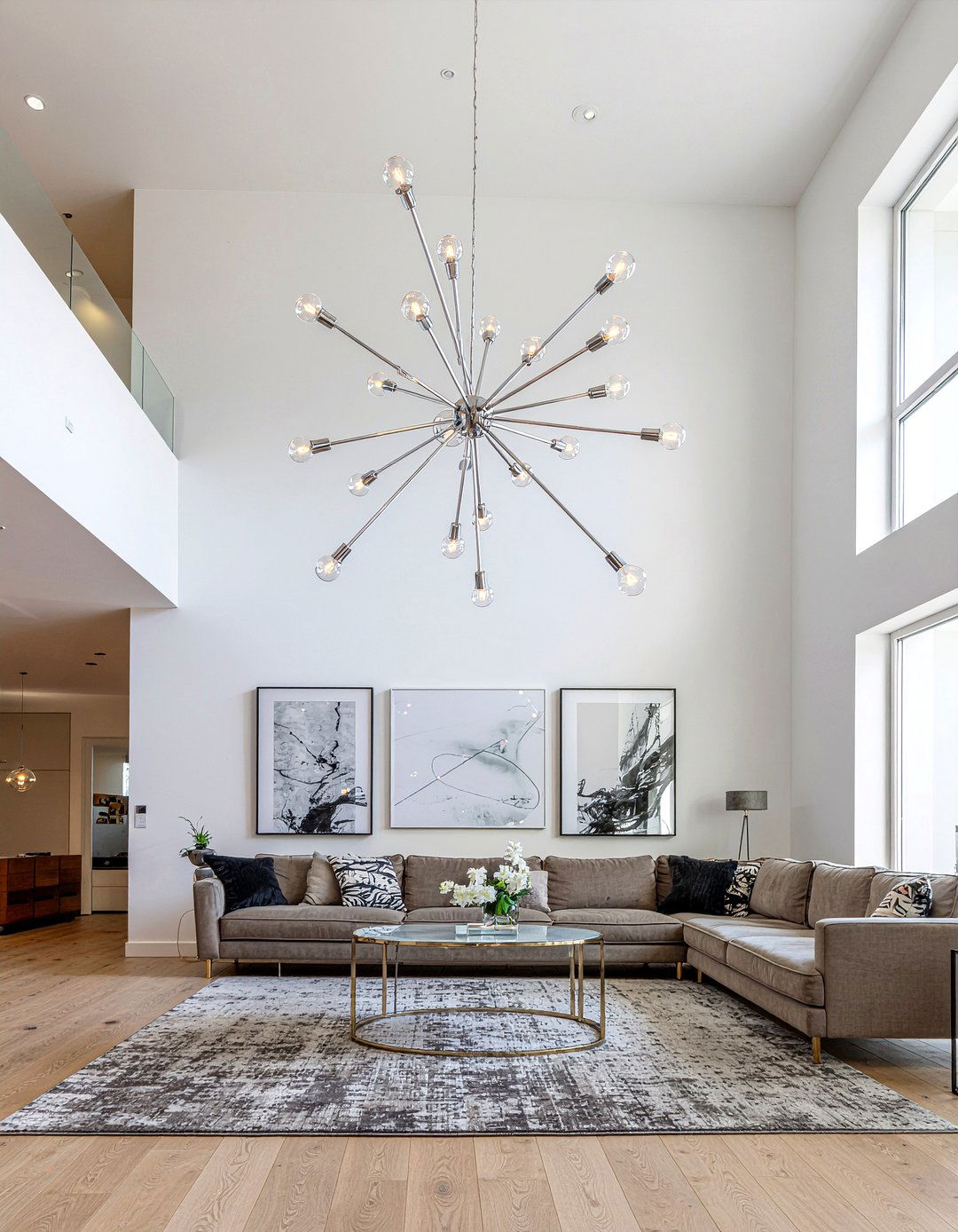 Chrome chandelier - 30 living room chrome furniture ideas