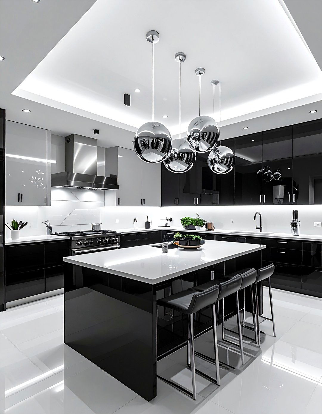 Chrome cluster pendant lights - 30 cluster pendant kitchen ideas