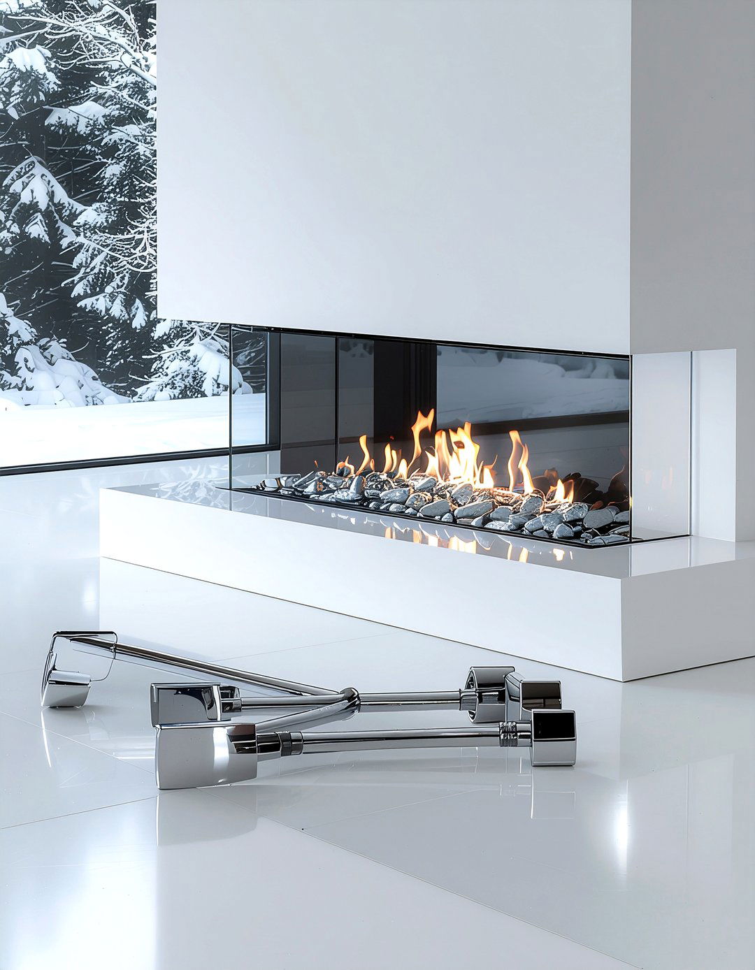 Chrome fireplace tool set - 30 fireplace tool ideas