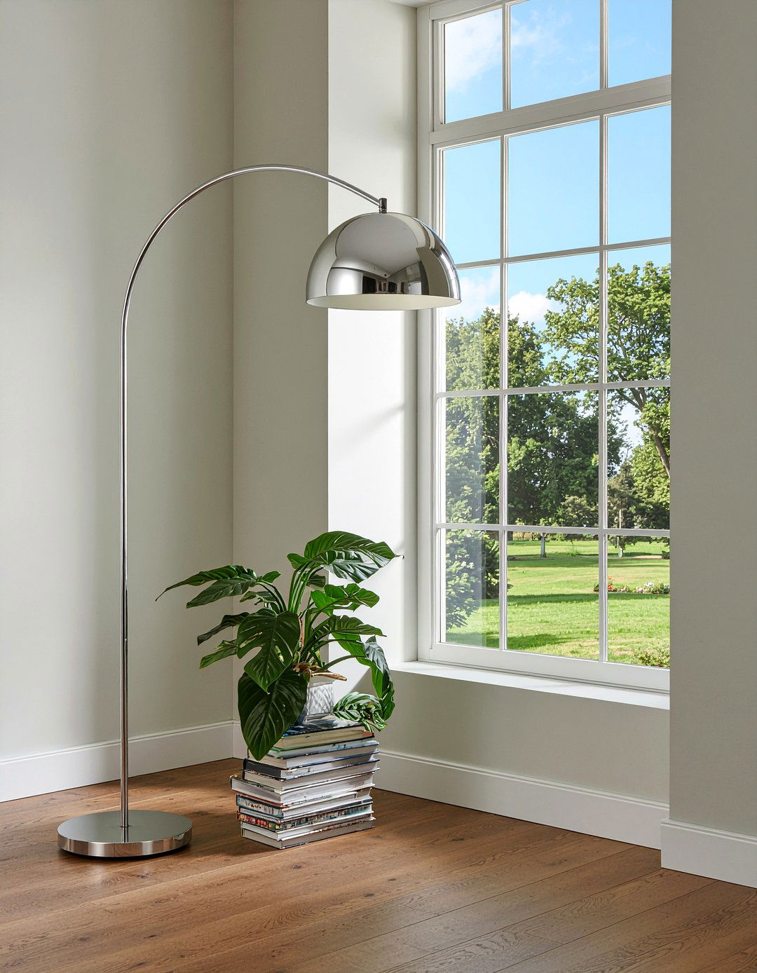 Chrome floor lamp - 30 living room chrome furniture ideas