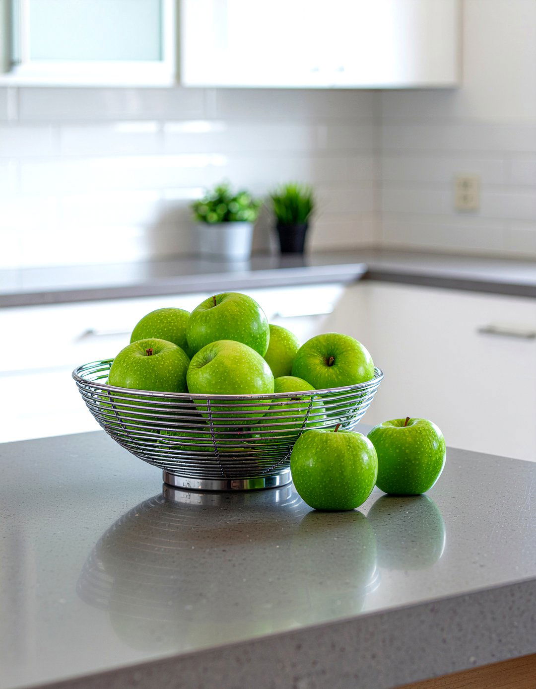 Chrome fruit bowl - 30 chrome accent kitchen ideas