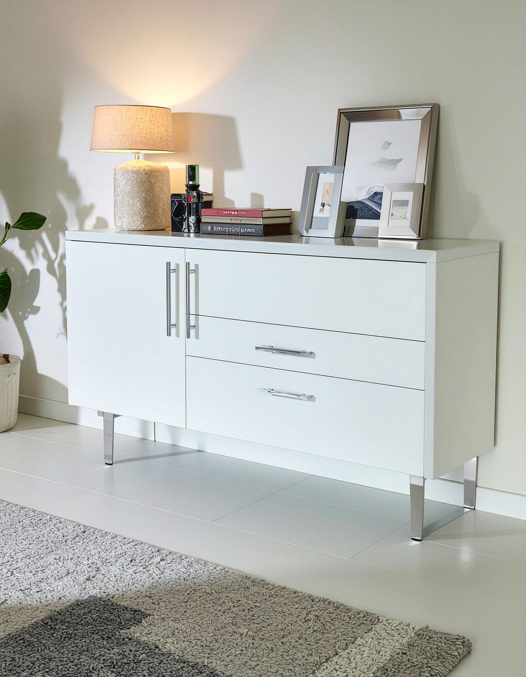 Chrome hardware cabinet - 30 living room chrome furniture ideas