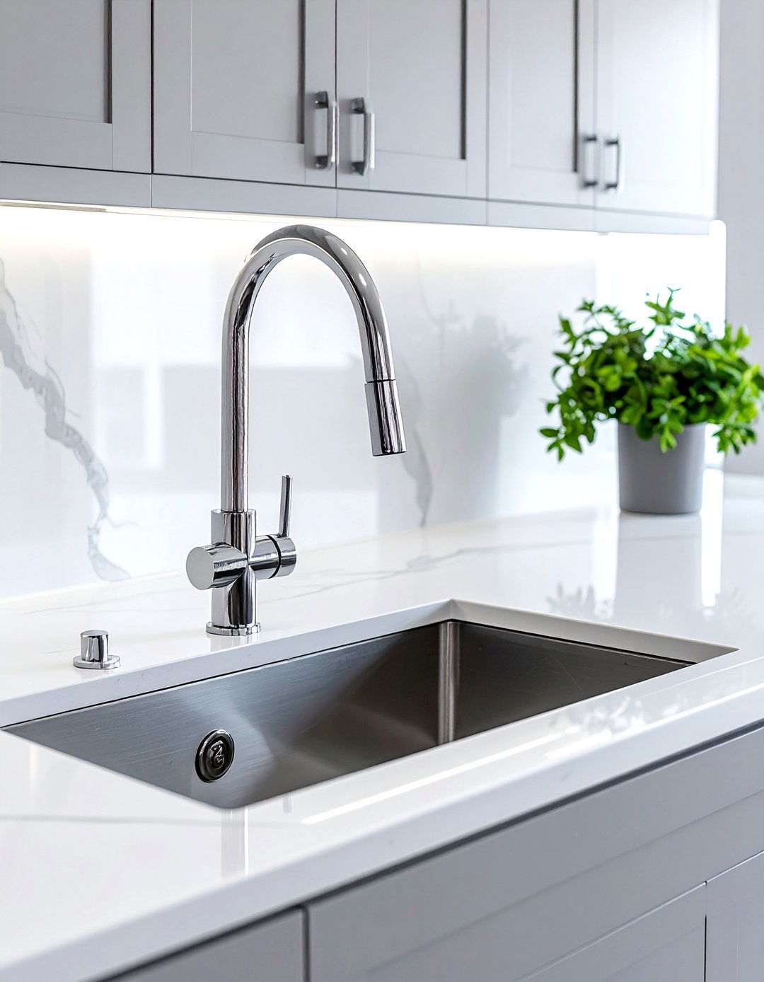 Chrome kitchen faucet - 30 chrome kitchen ideas