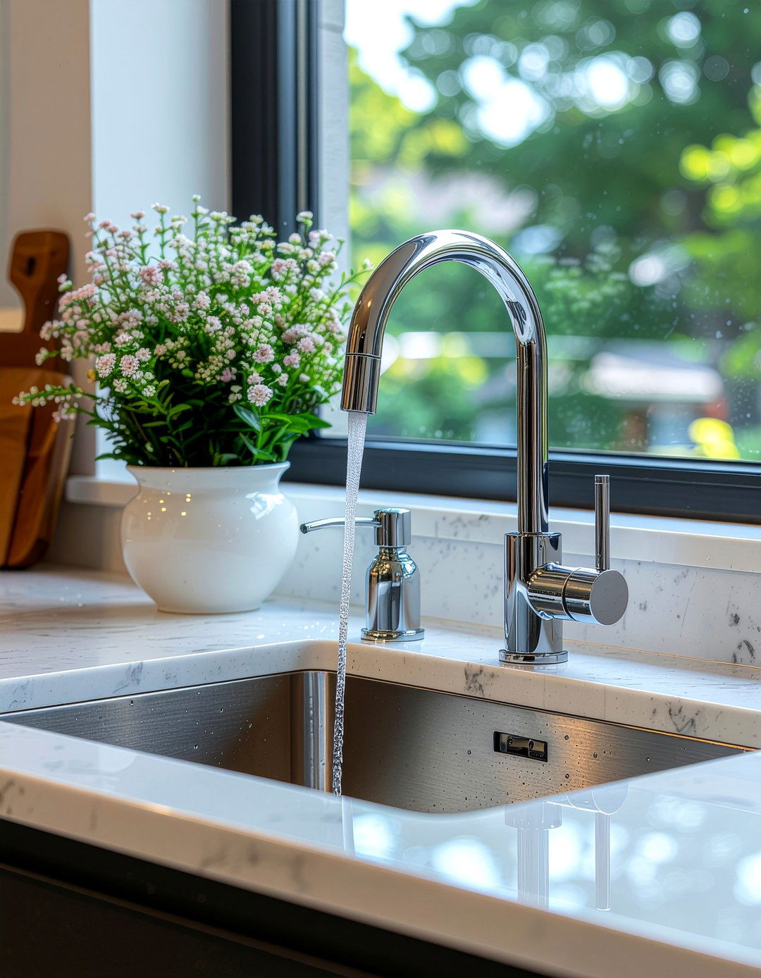 Chrome kitchen faucet with soap dispenser - 30 chrome kitchen faucet ideas