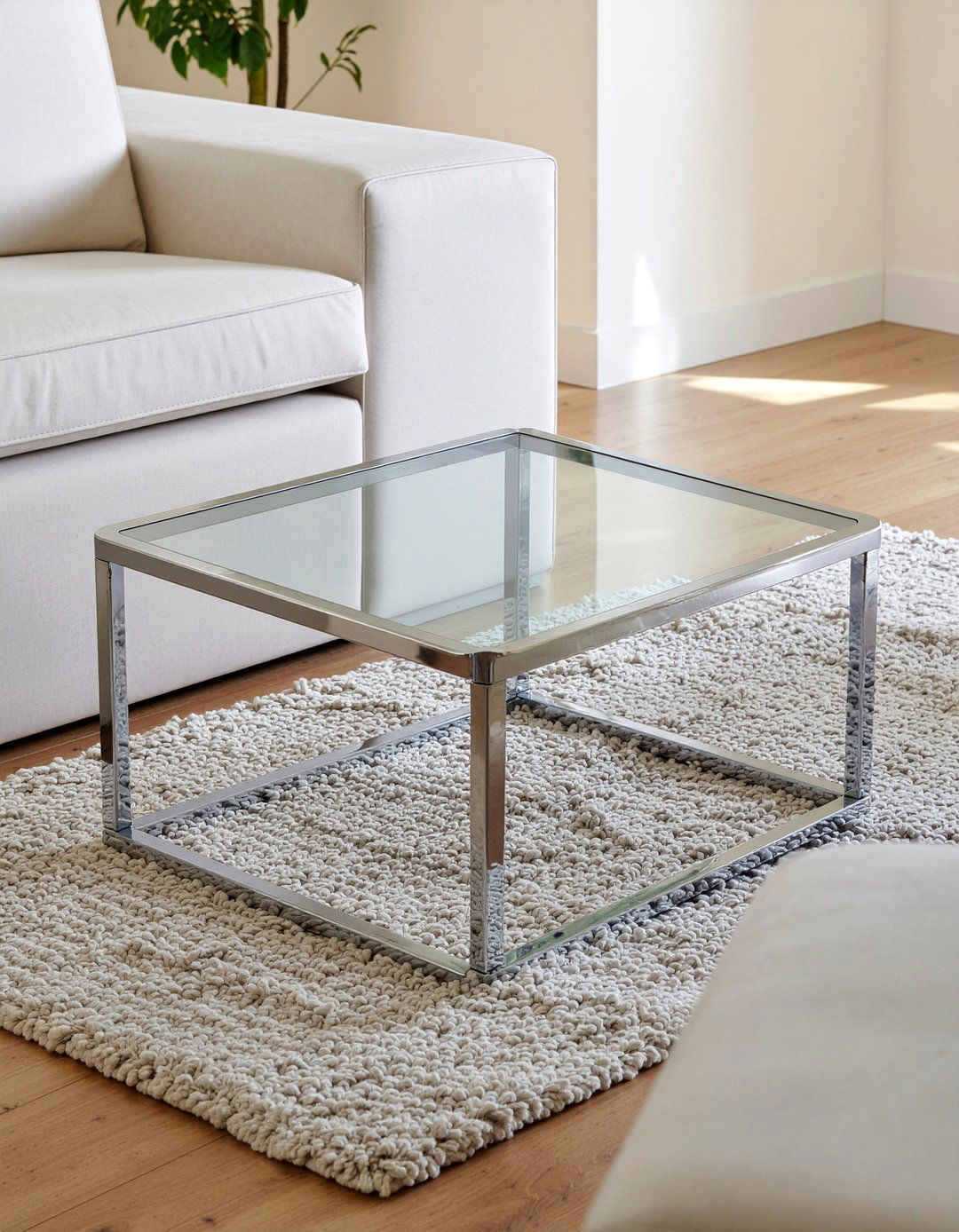Chrome nesting tables - 30 living room chrome furniture ideas