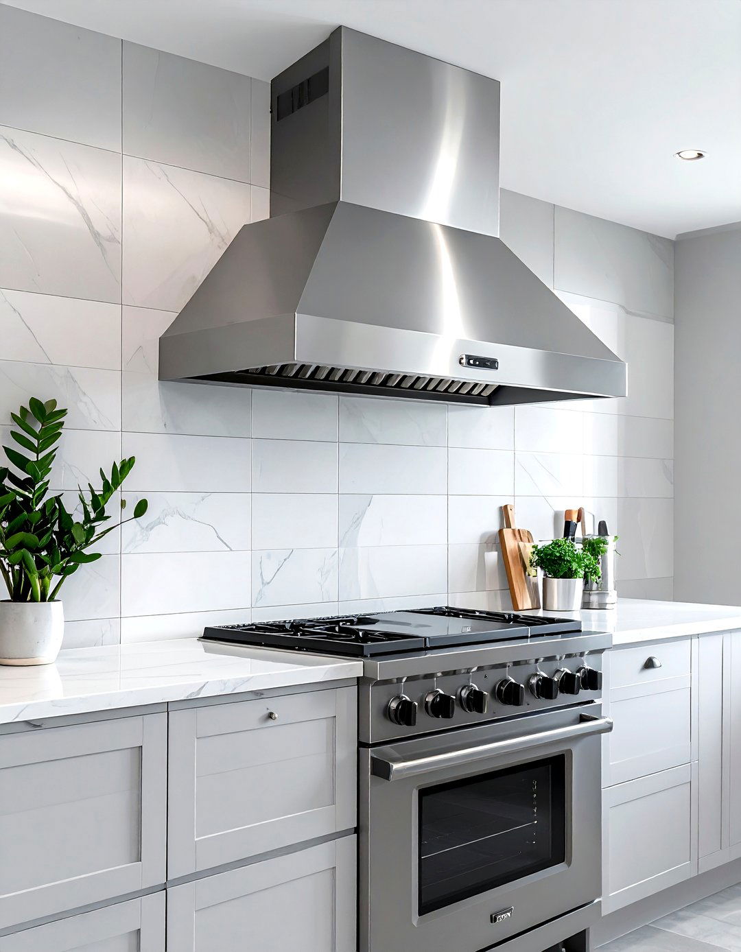 Chrome range hood - 30 chrome kitchen ideas