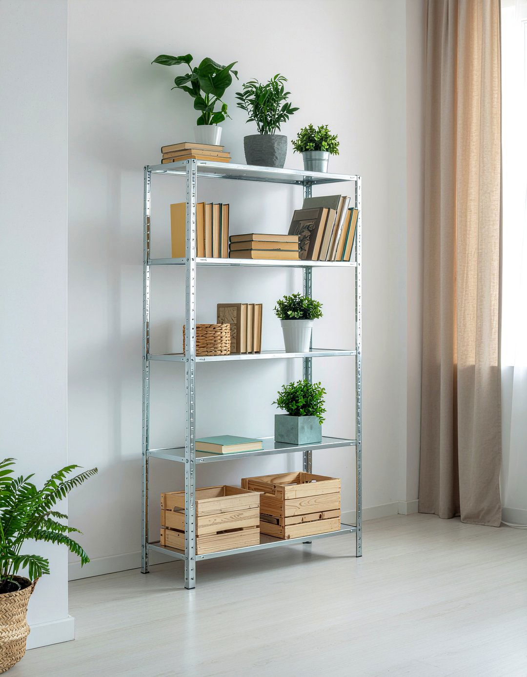 Chrome shelving unit - 30 living room chrome furniture ideas