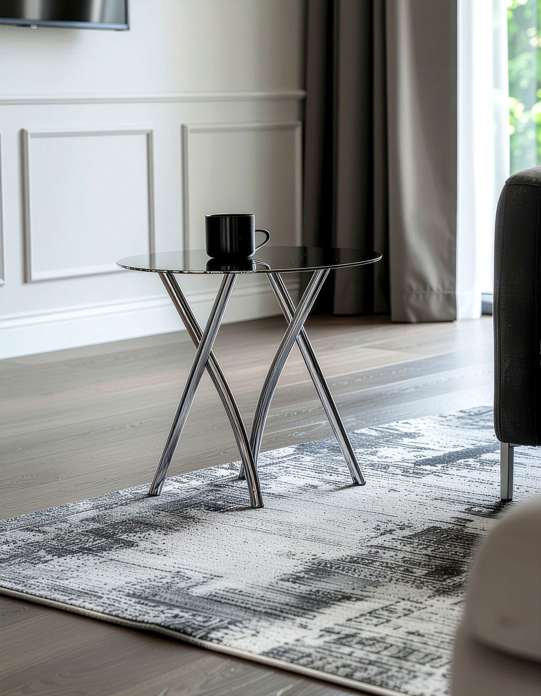 Chrome side table - 30 living room chrome furniture ideas