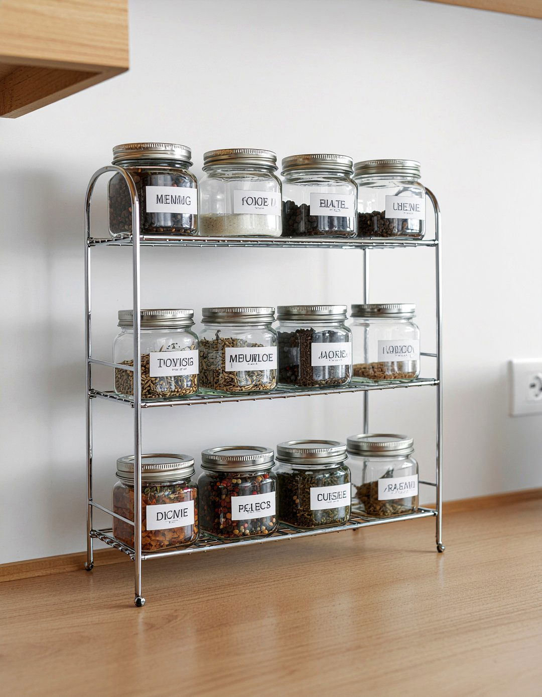 Chrome spice rack - 30 chrome accent kitchen ideas