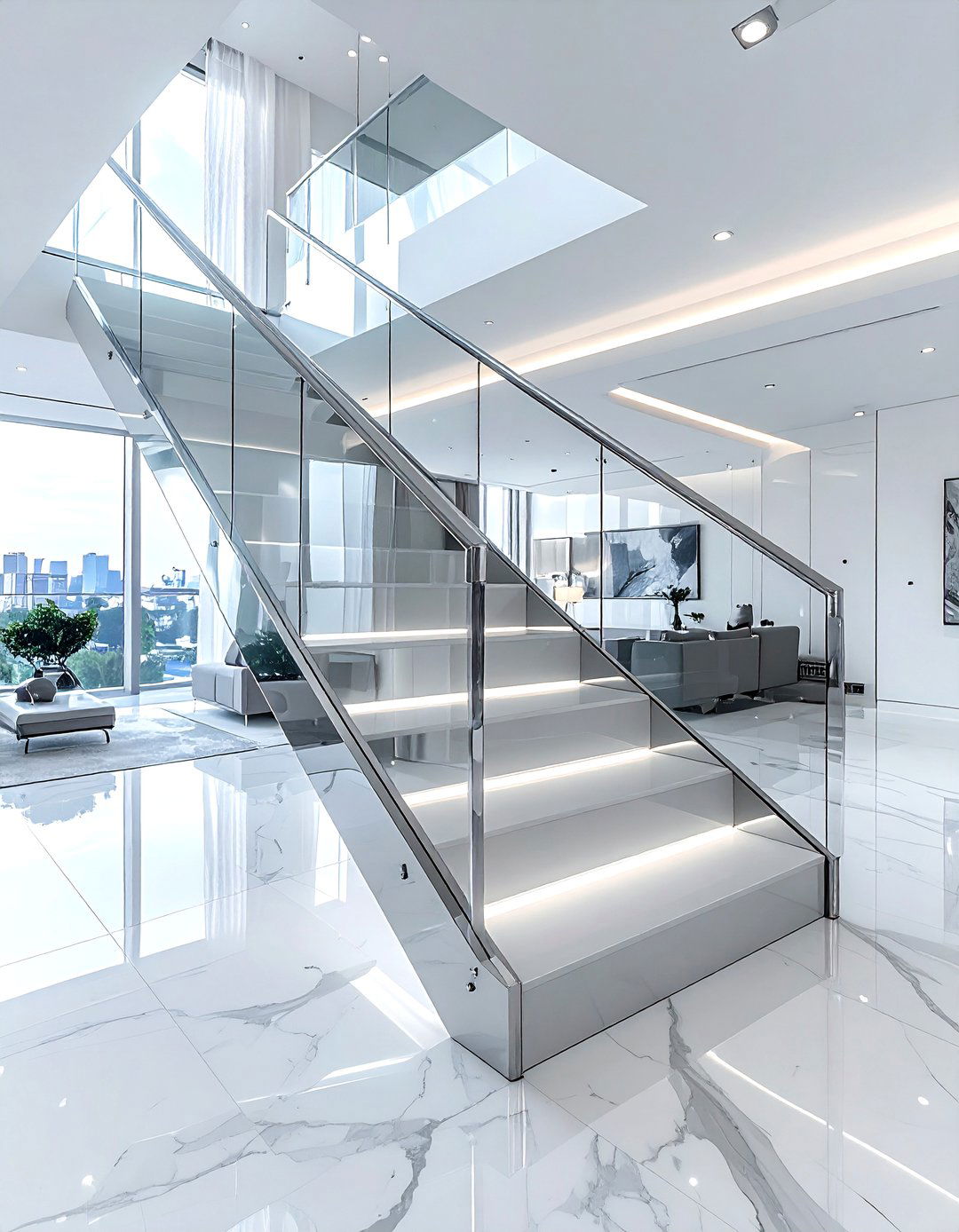 Chrome stair railing - 30 stair railing ideas