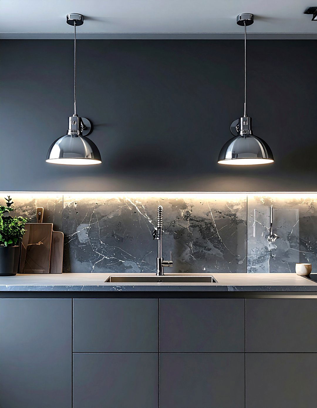 Chrome wall sconces - 30 chrome kitchen ideas