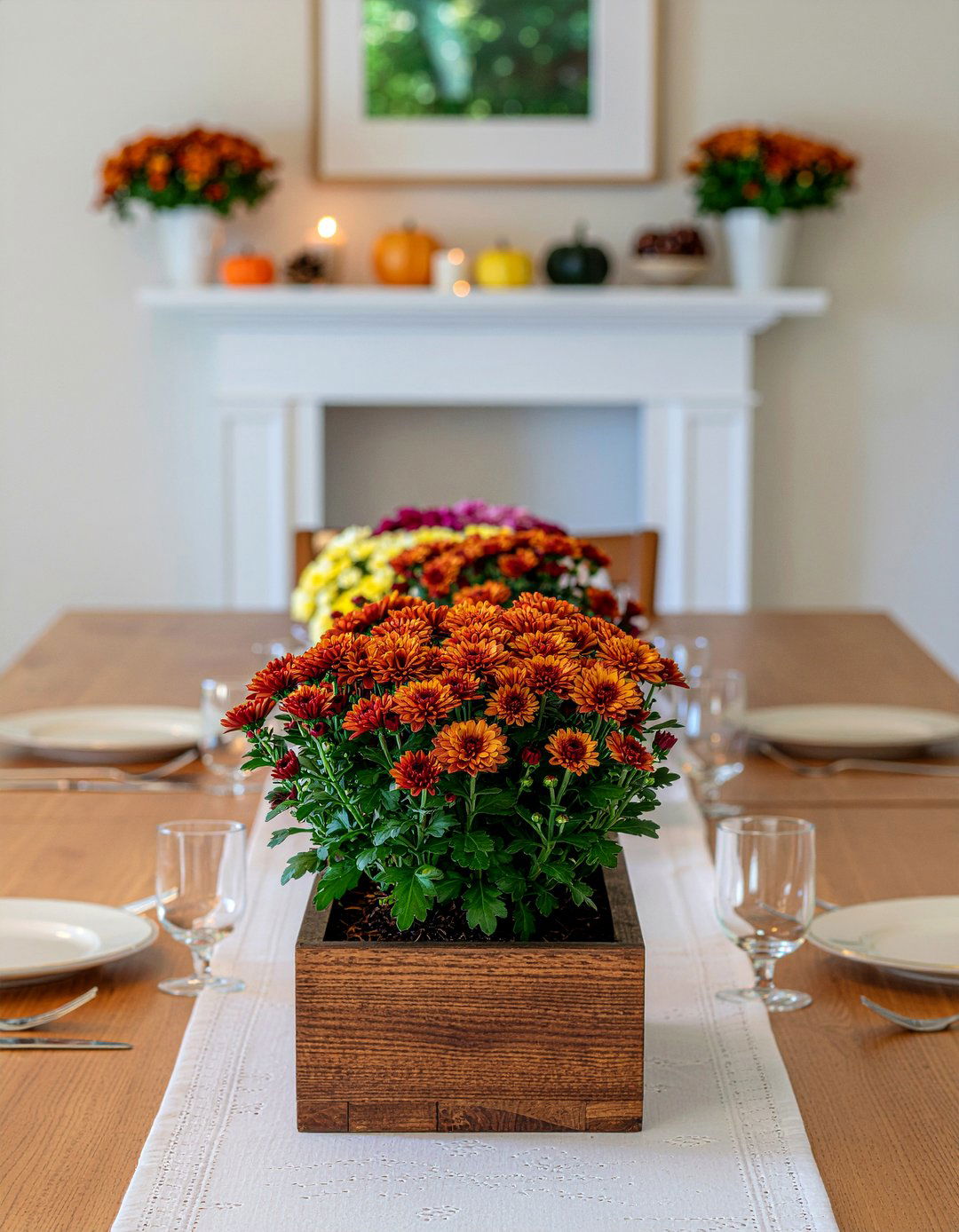 Chrysanthemum Table Decor - 30 dining room fresh flower ideas