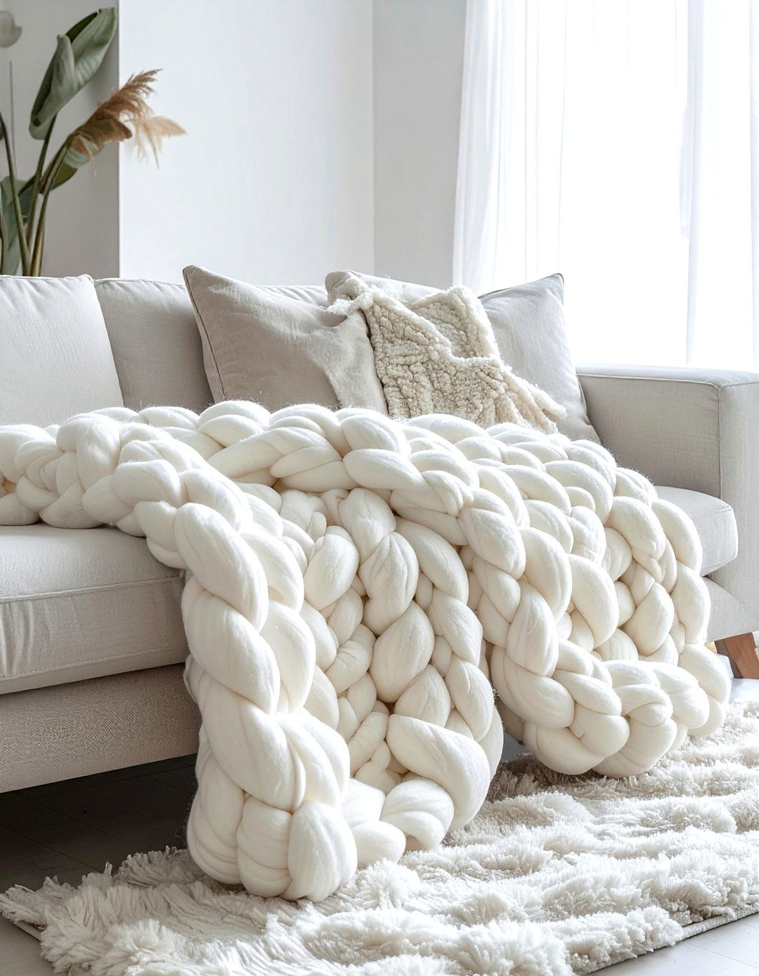 Chunky Chenille Yarn - 30 cozy throw ideas