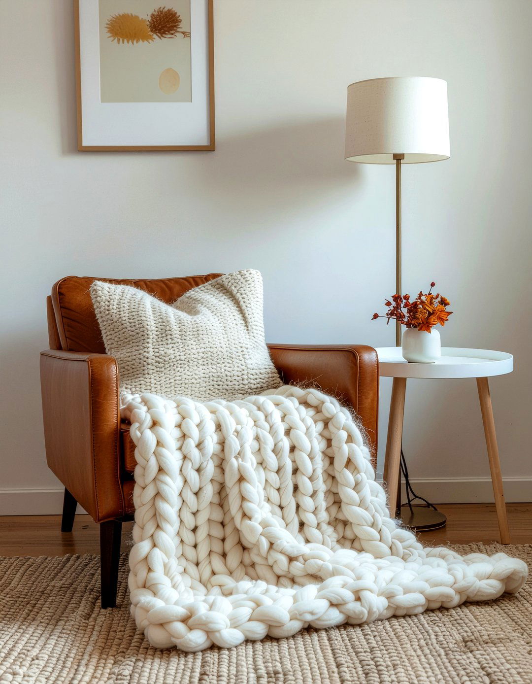 Chunky Knit Throw - 30 wool living room ideas