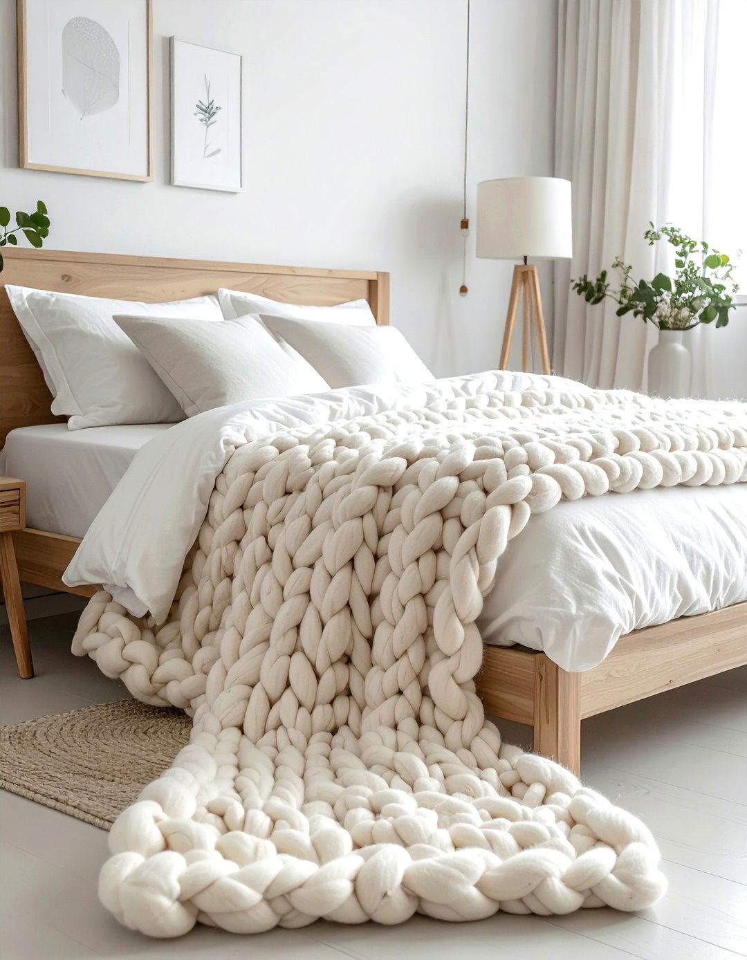 Chunky Knit Throw Blanket - 30 decor scale ideas
