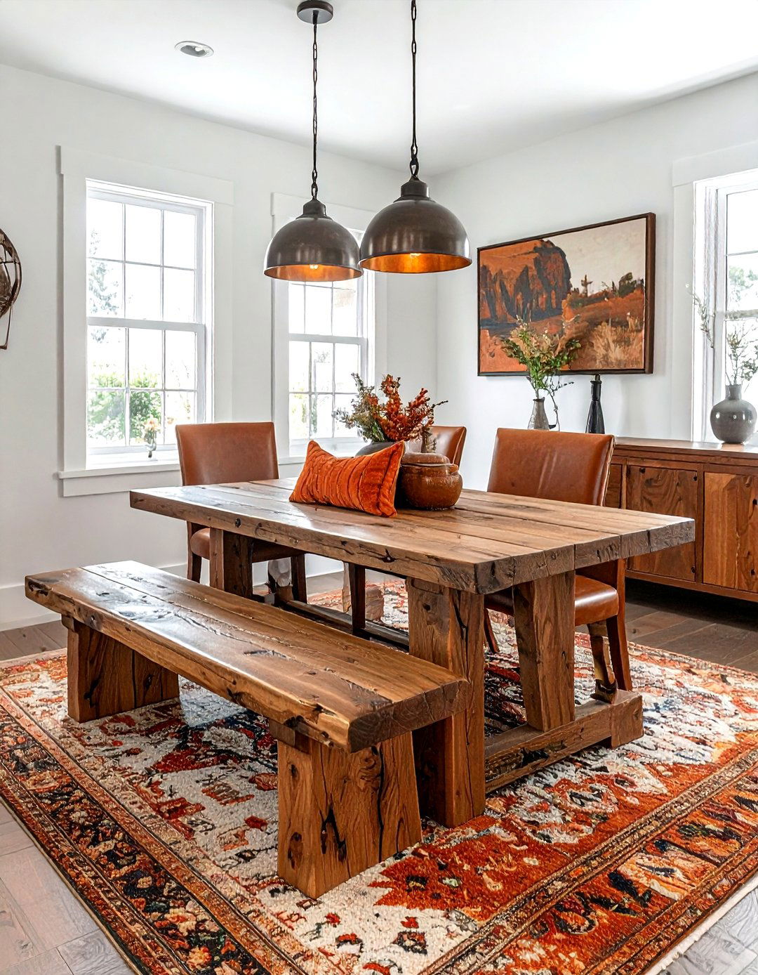 Chunky Oak Dining Bench - 30 wood dining bench ideas