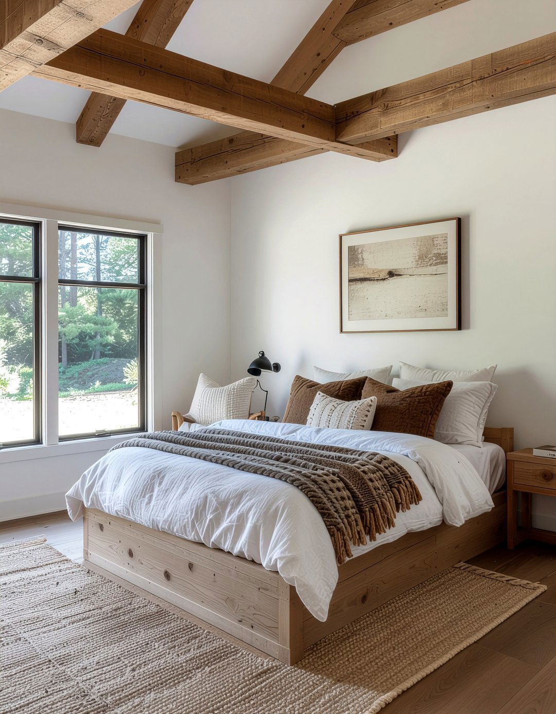 Chunky Pine Bed Frame - 30 bedroom pine furniture ideas