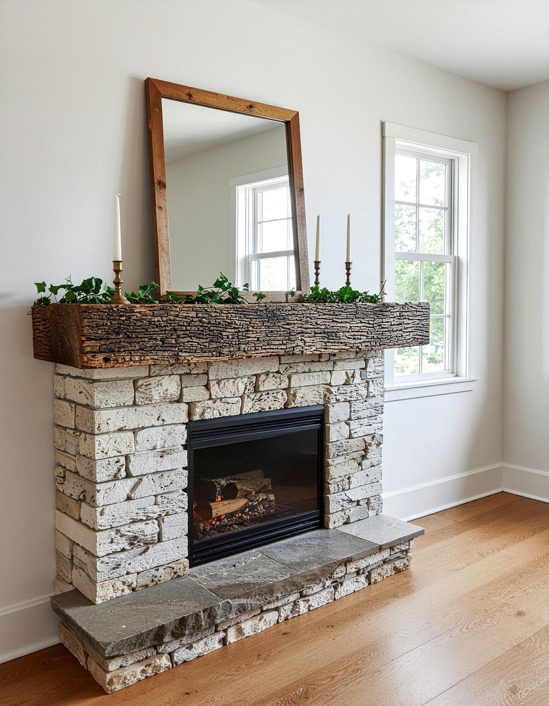 Chunky Timber Mantel - 30 living room rustic furniture ideas