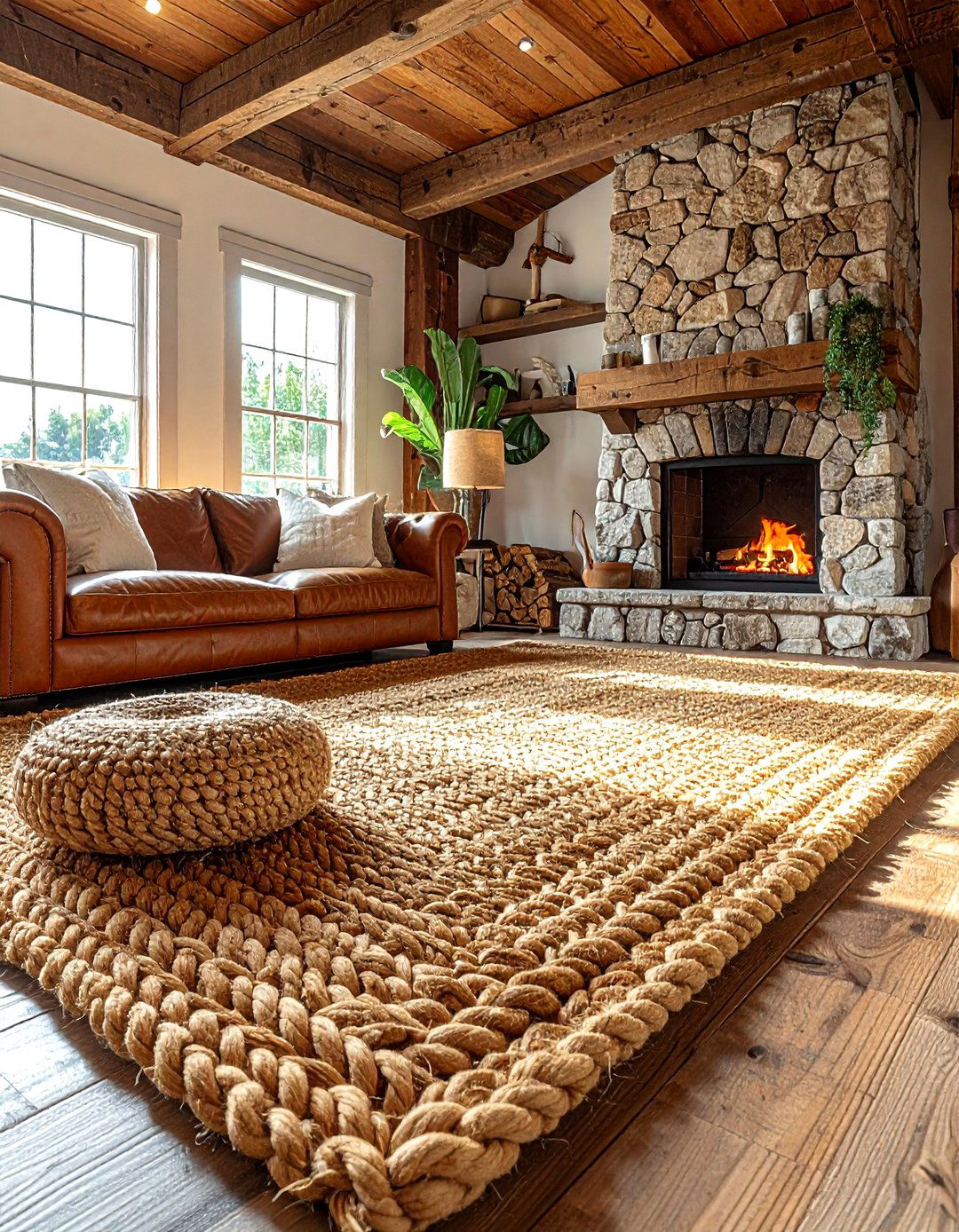 Chunky Weave Jute Rug - 30 living room jute rugs