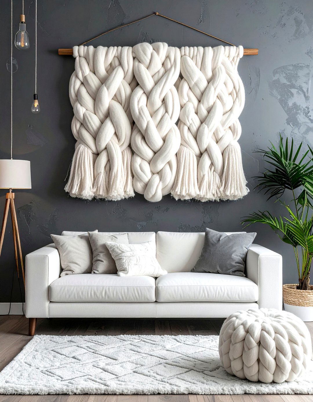 Chunky Wool Wall Decor - 30 woven wall hanging ideas