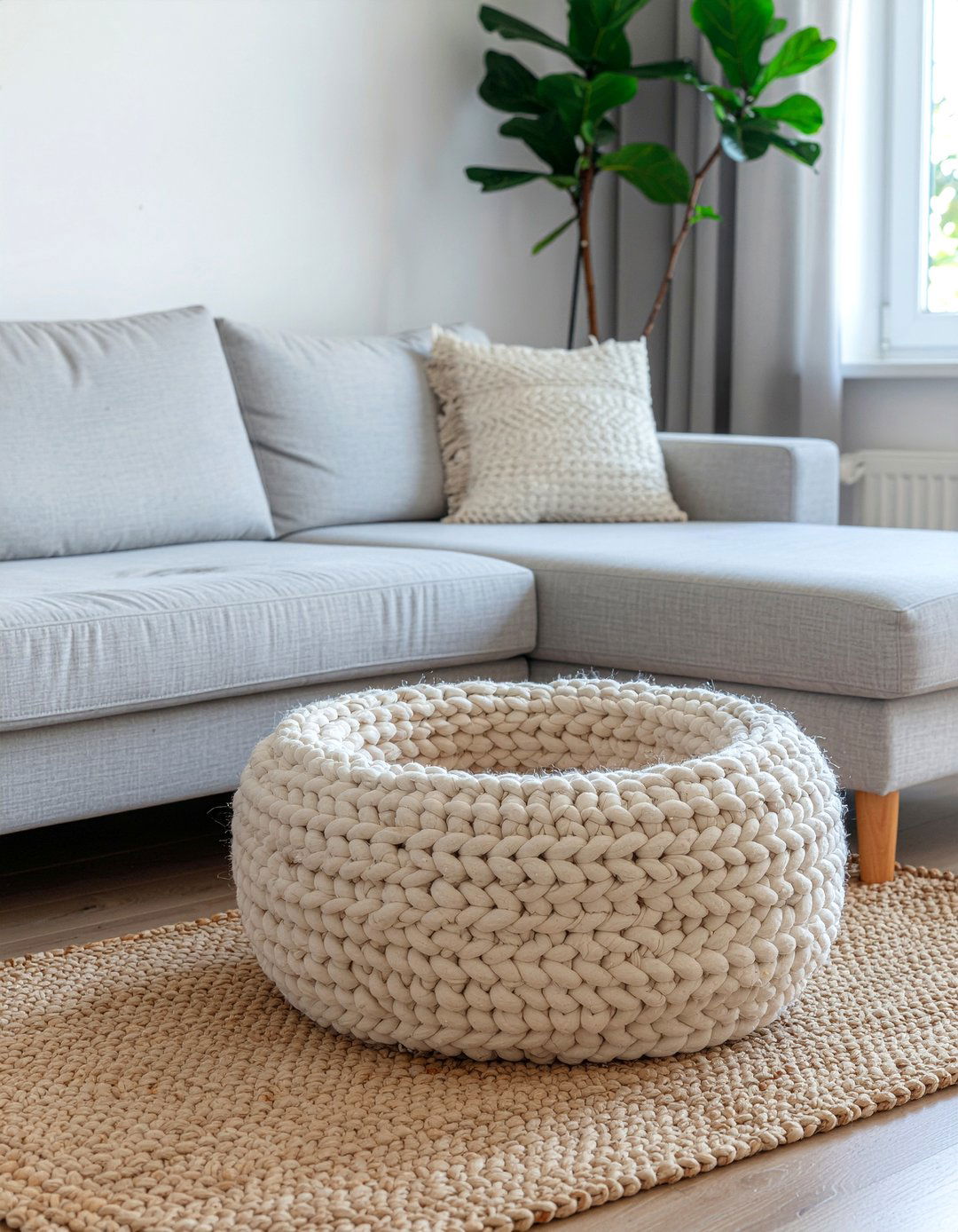 Chunky knit pet nest - 30 pet bed ideas