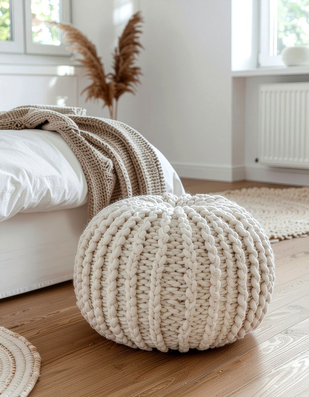 30 Versatile Bedroom Poufs for Stylish Seating and Decor