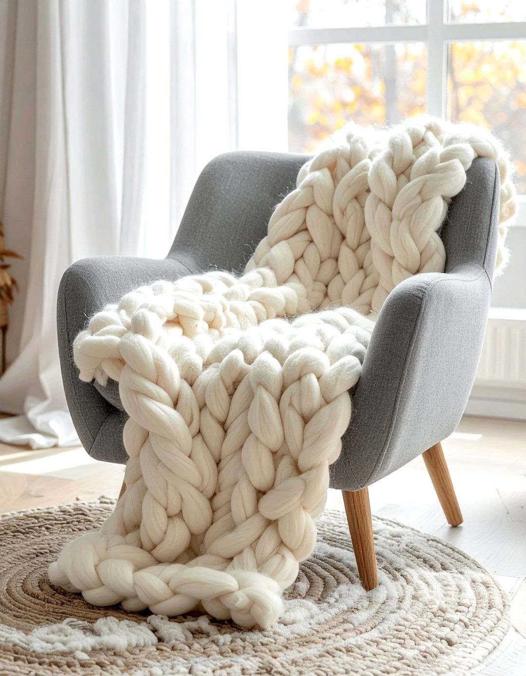 Chunky knit throw - 30 decor enhancement ideas