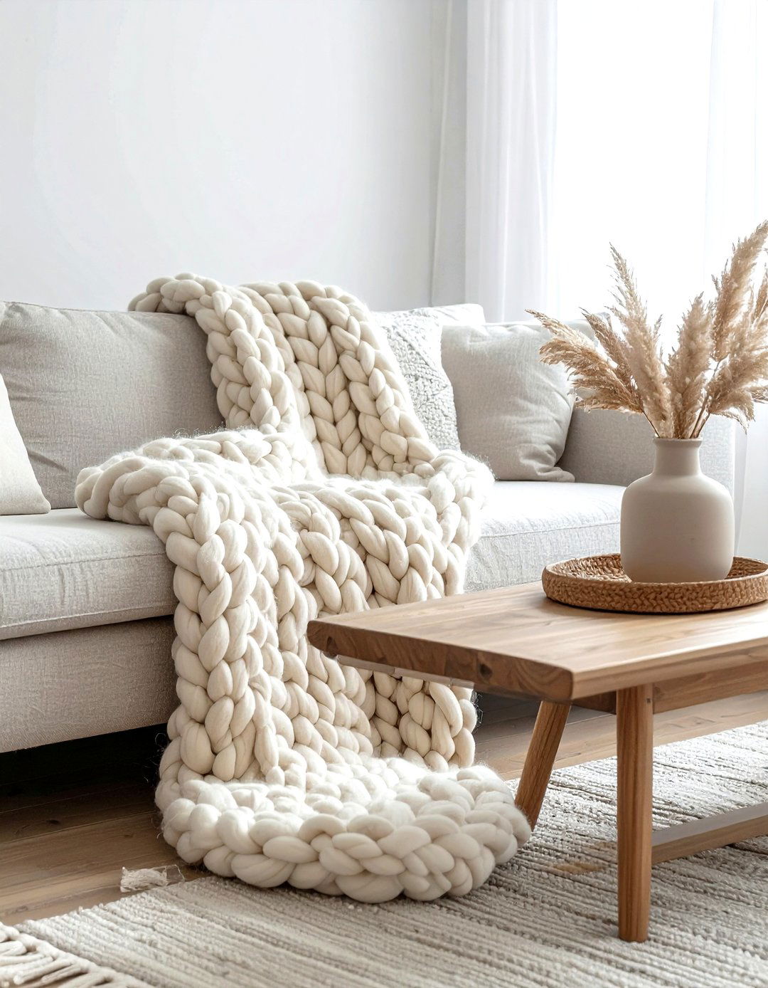 Chunky knit throw - 30 decor glow-up ideas