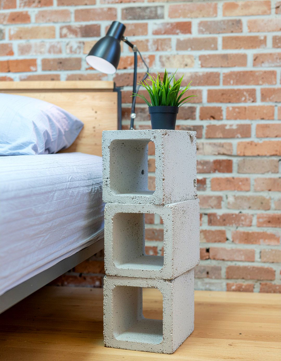 Cinder Block - 30 bedroom nightstand alternatives