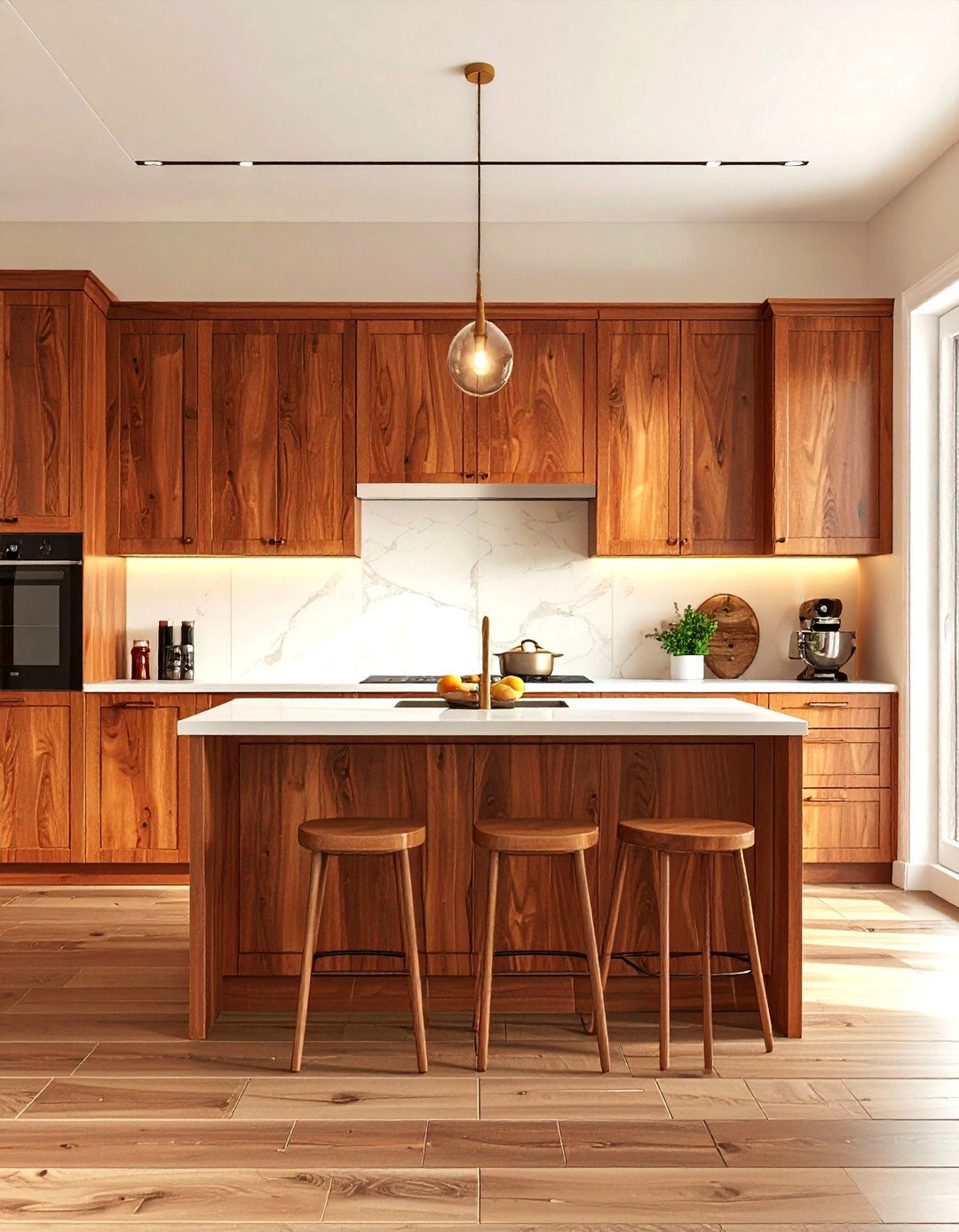 Cinnamon Wood Cabinets - 30 warm brown kitchen ideas