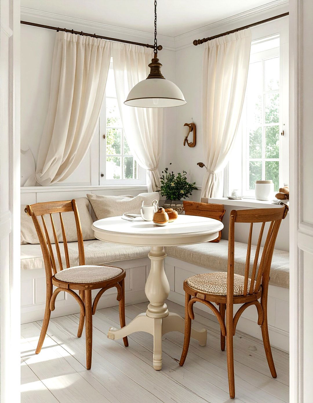 Cinnamon and cream breakfast nook - 30 warm color scheme ideas