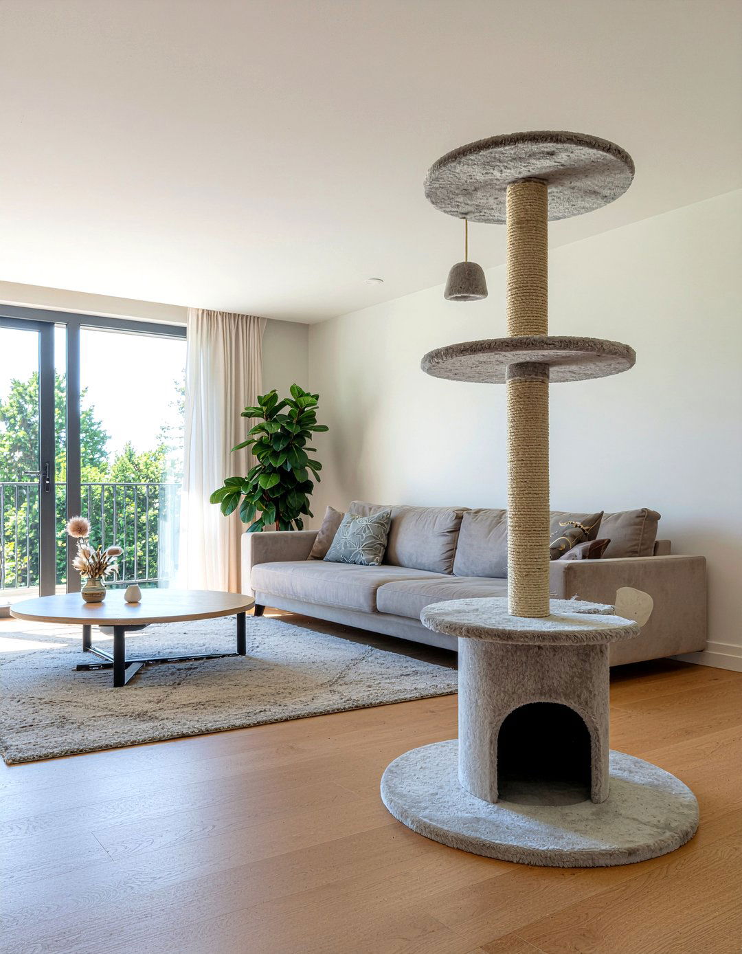 Circular Cat Tree - 30 cat tree living room ideas