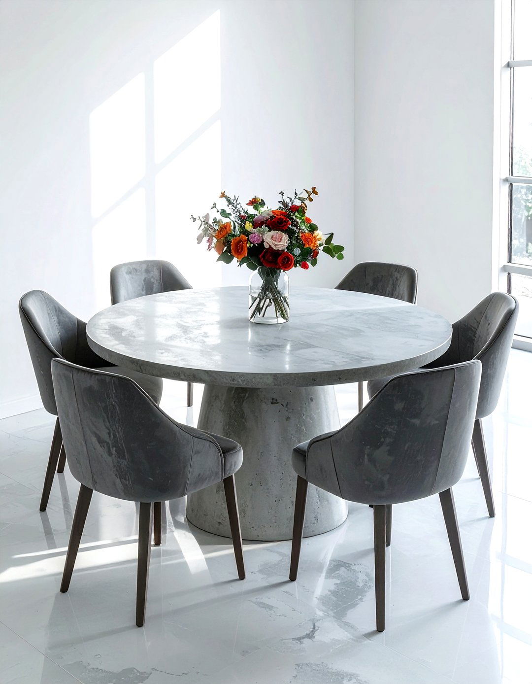 Circular Concrete Dining Table - 30 concrete dining table ideas