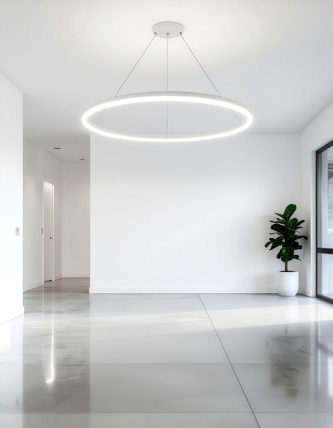 Circular LED Pendant Light - 30 entryway lighting ideas