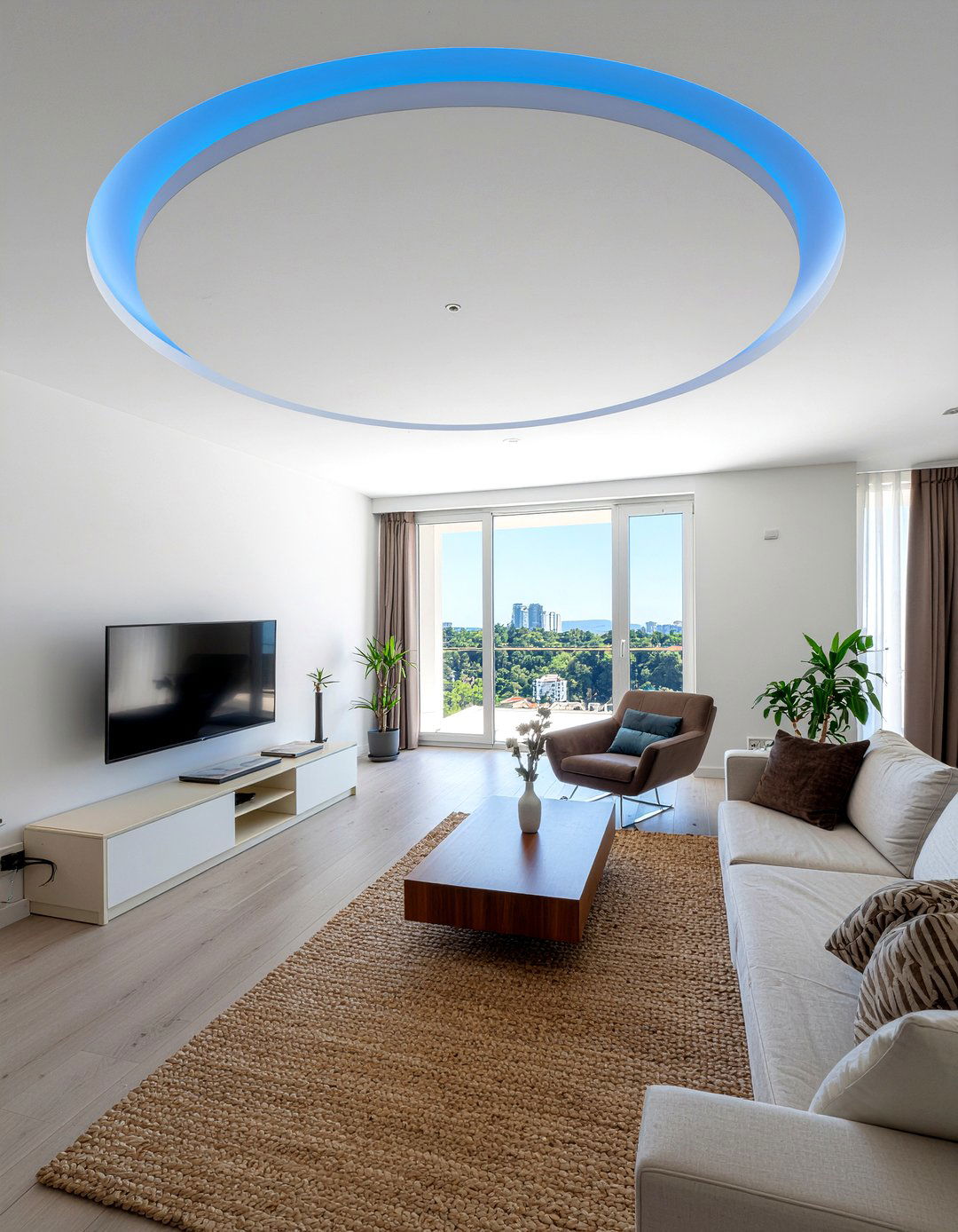 Circular Led Tray Ceiling - 30 living room dome ceiling ideas