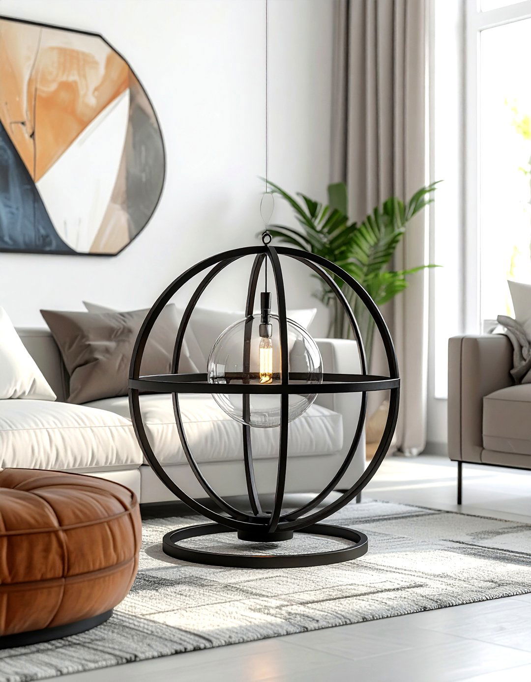 Circular Metal Hoop Lantern - 30 living room candle lanterns