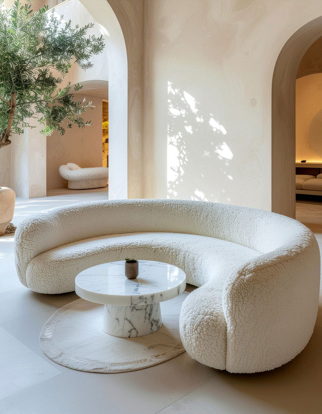 Circular Sunken Sofa - 30 living room conversation pit ideas