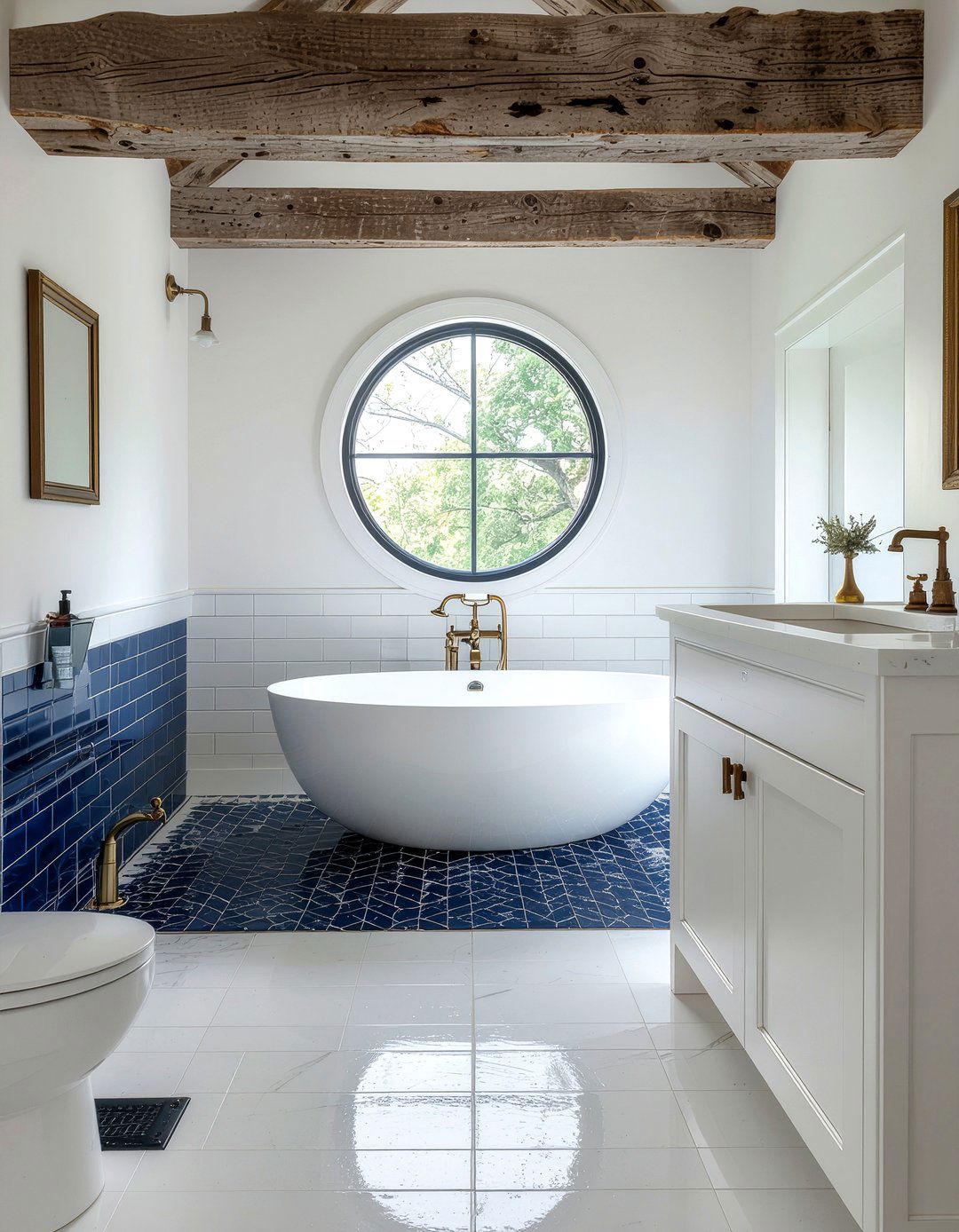 Circular Window - 30 bathroom natural light ideas