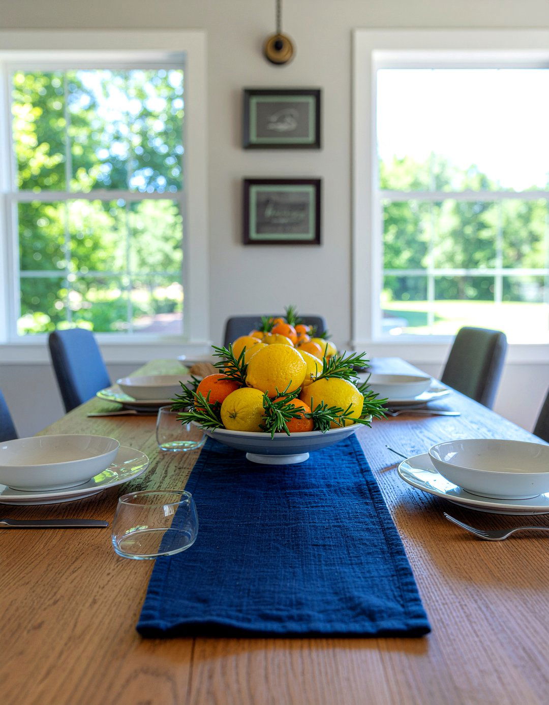 Citrus Fruit Centerpiece - 30 runner centerpiece dining ideas