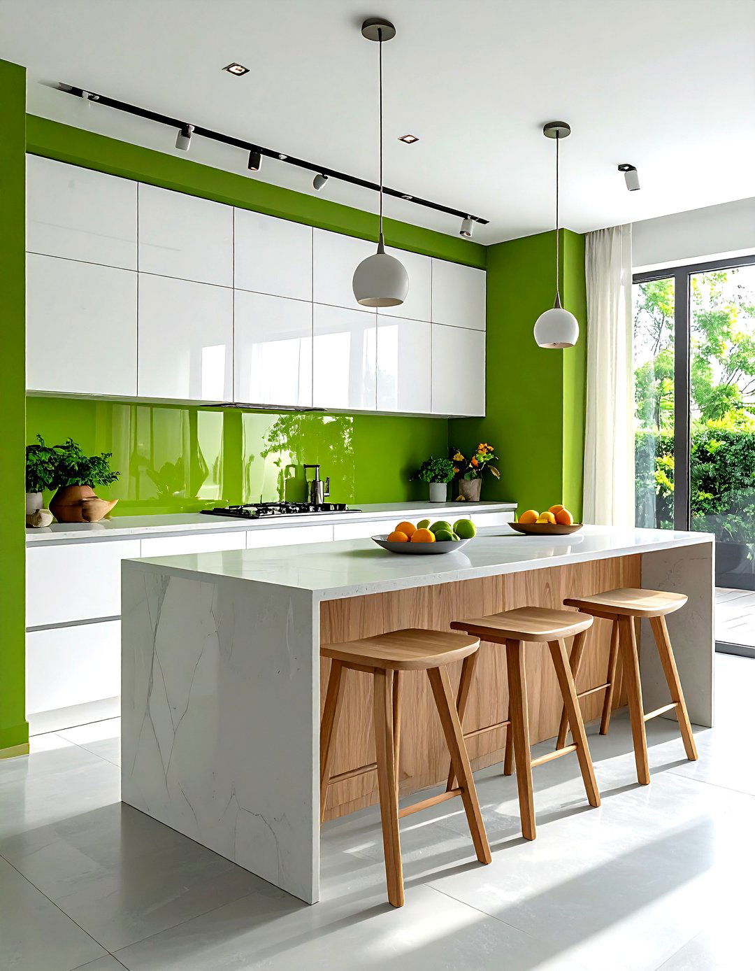 Citrus Green Accent Wall - 30 accent wall paint ideas