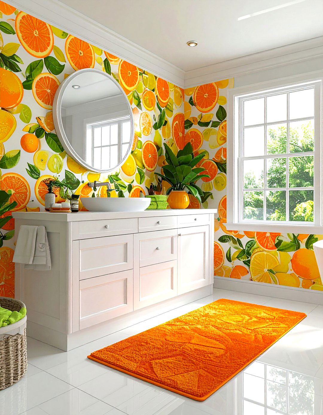 Citrus bathroom theme - 30 orange bathroom decor ideas