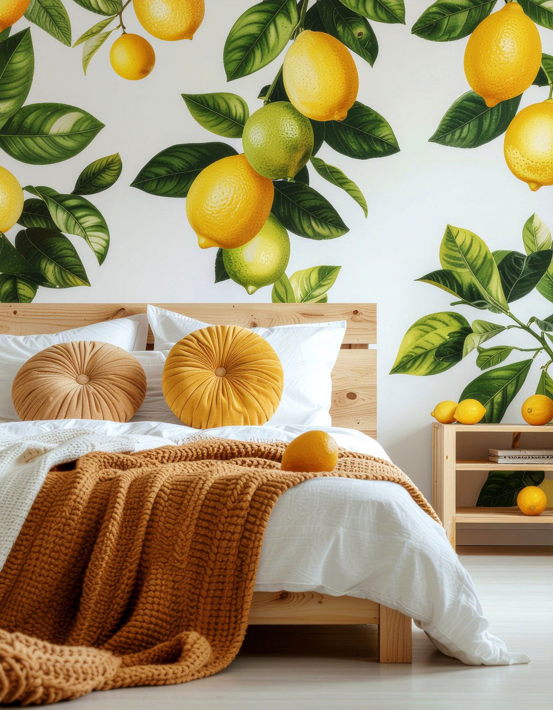 Citrus tree wallpaper - 30 bedroom botanical wallpapers