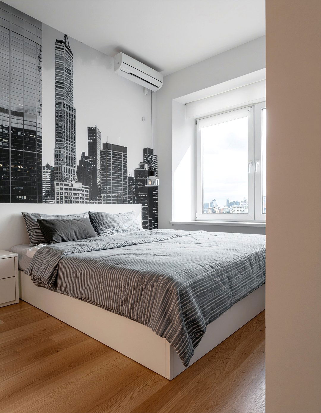 City skyline wallpaper - 30 travel themed bedroom ideas