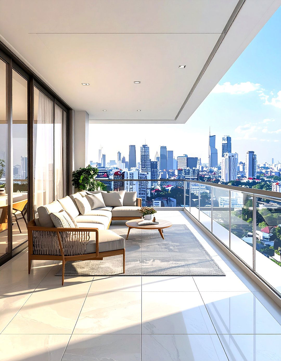 City view living room balcony - 30 living room with balcony ideas