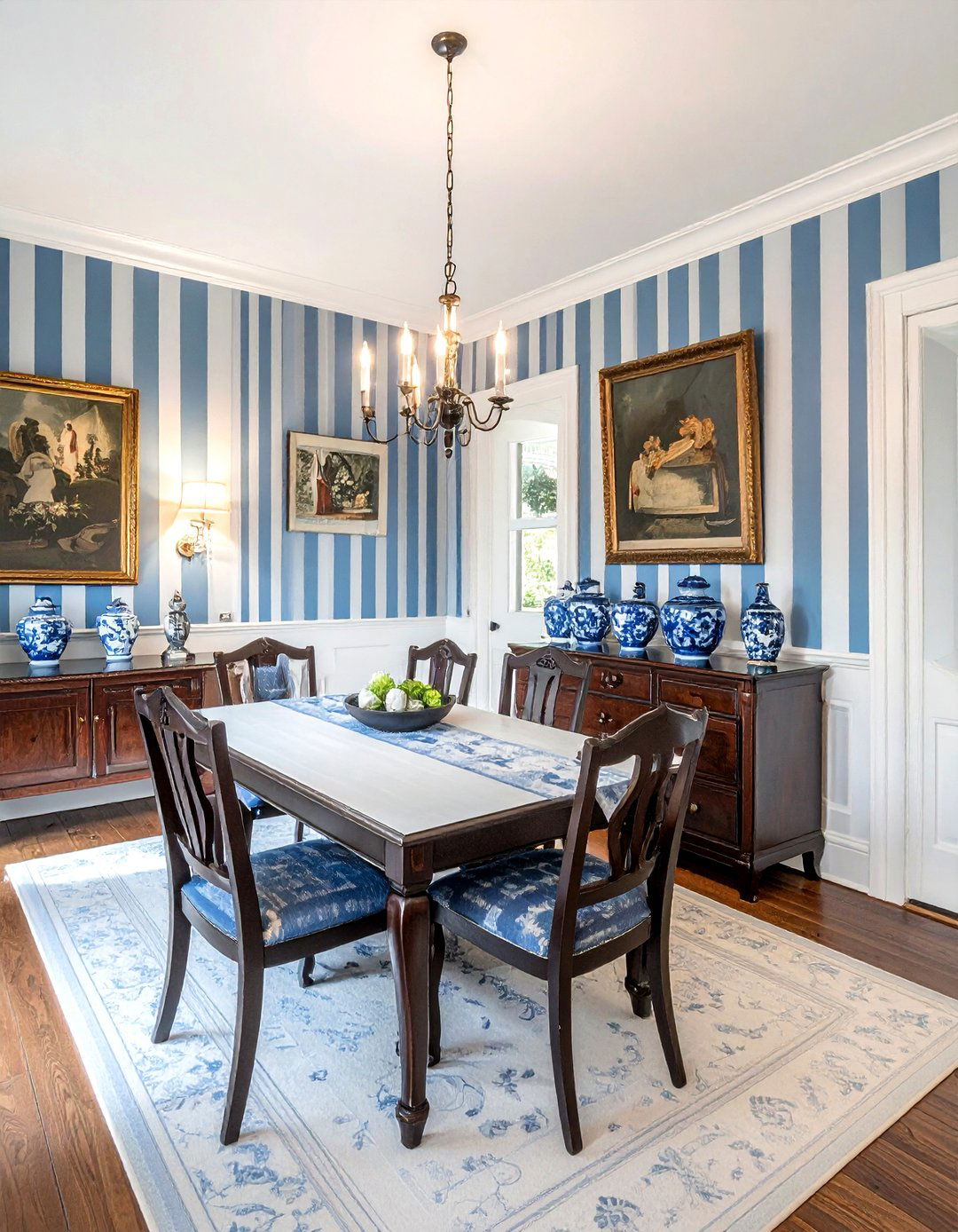 Classic Blue And White Dining Room - 30 inherited dining room ideas
